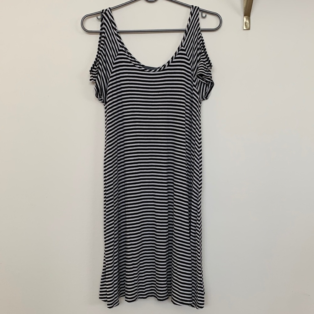 Cozy black and white dress or coverup